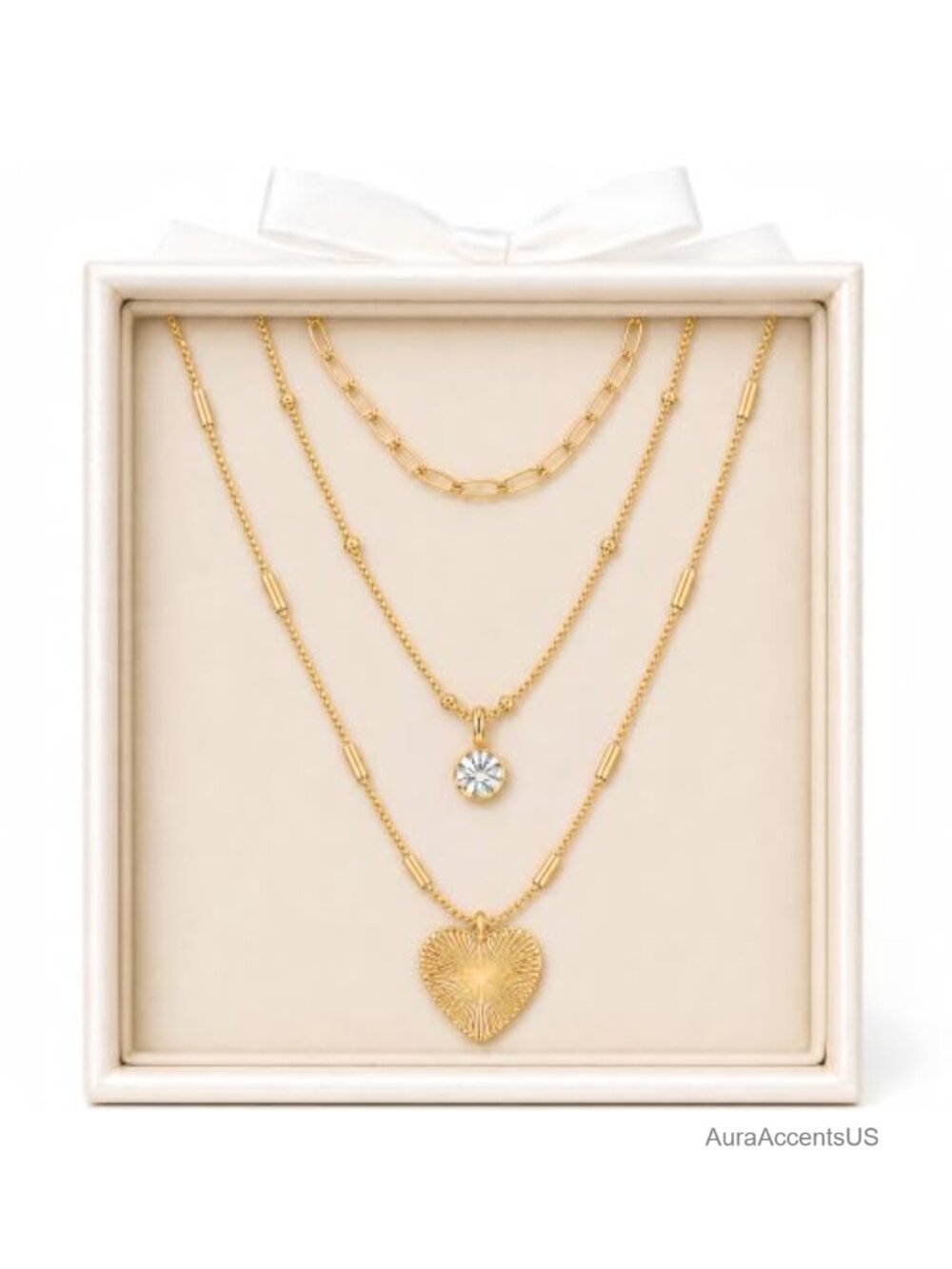 Layered Gold Plated Necklace Set, 14K Gold Choker Stack, Adjustable Dainty